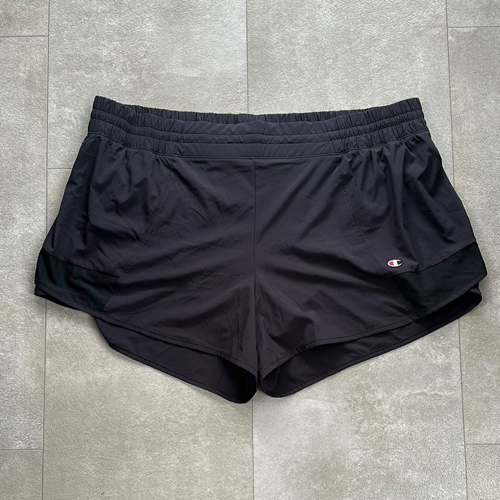 Champion Black Athletic Shorts Lightweight Breathable